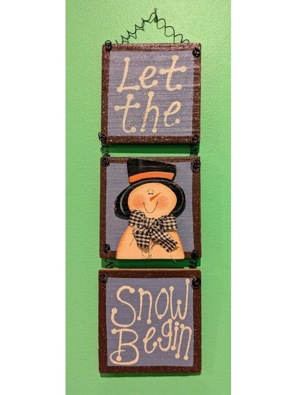 Crazy Mountain Primitive Wood Autumn & Winter Door Hanging Welcome Signs